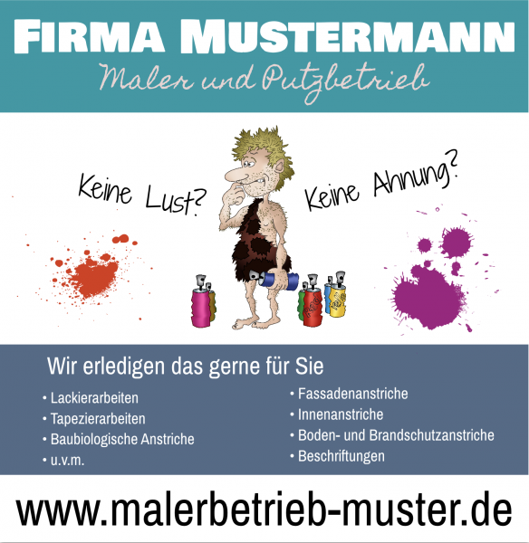 Werbung F R Maler Lackierer Zum Selbst Online Gestalten Und Drucken